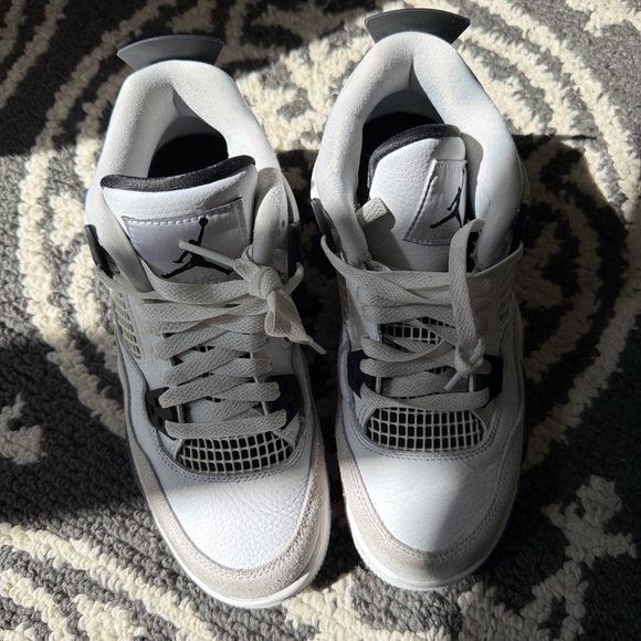 Jordan 4 Kids White and Gray Sneakers - Picture 3 of 6